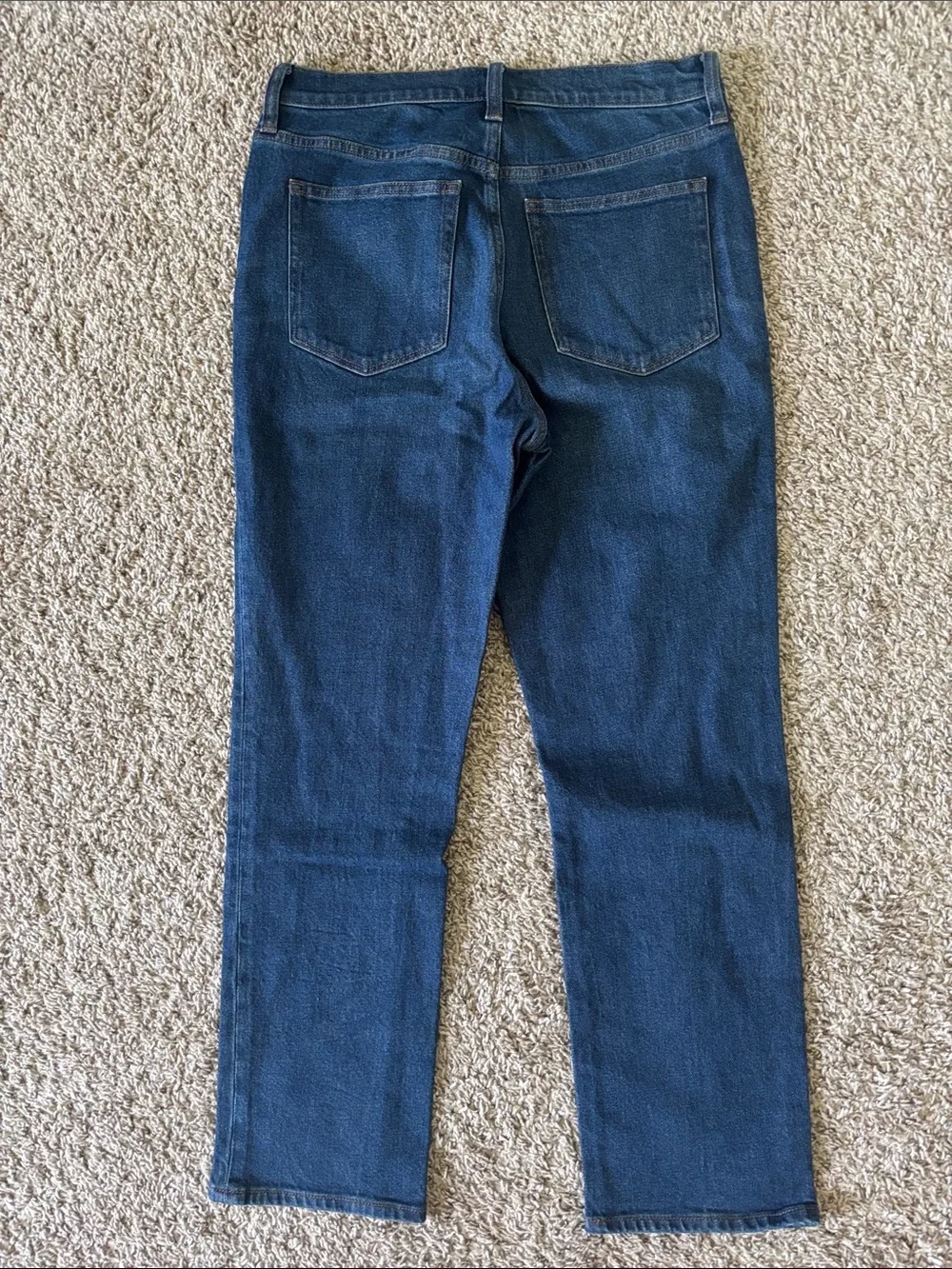 J. Crew Women's Straight Leg Relaxed Fit Jeans in Dark Blue Denim